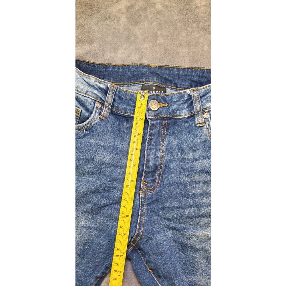 Young La Jeans Shorts Mens Size 34 Blue Denim Casual Stretch Cut-offs C11-125 - Picture 4 of 10